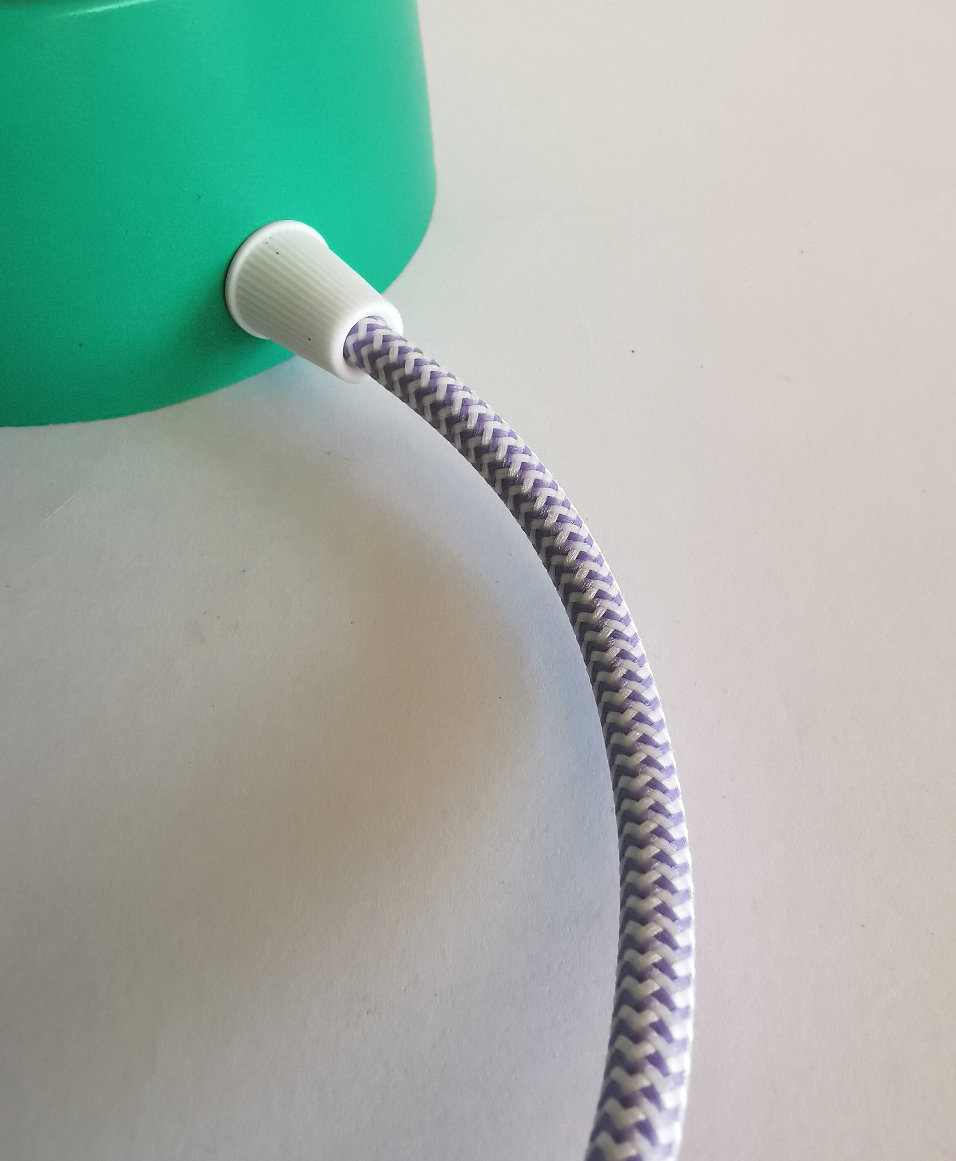 Vintage white opaline living room bedside desk lamp "Green and lavender"