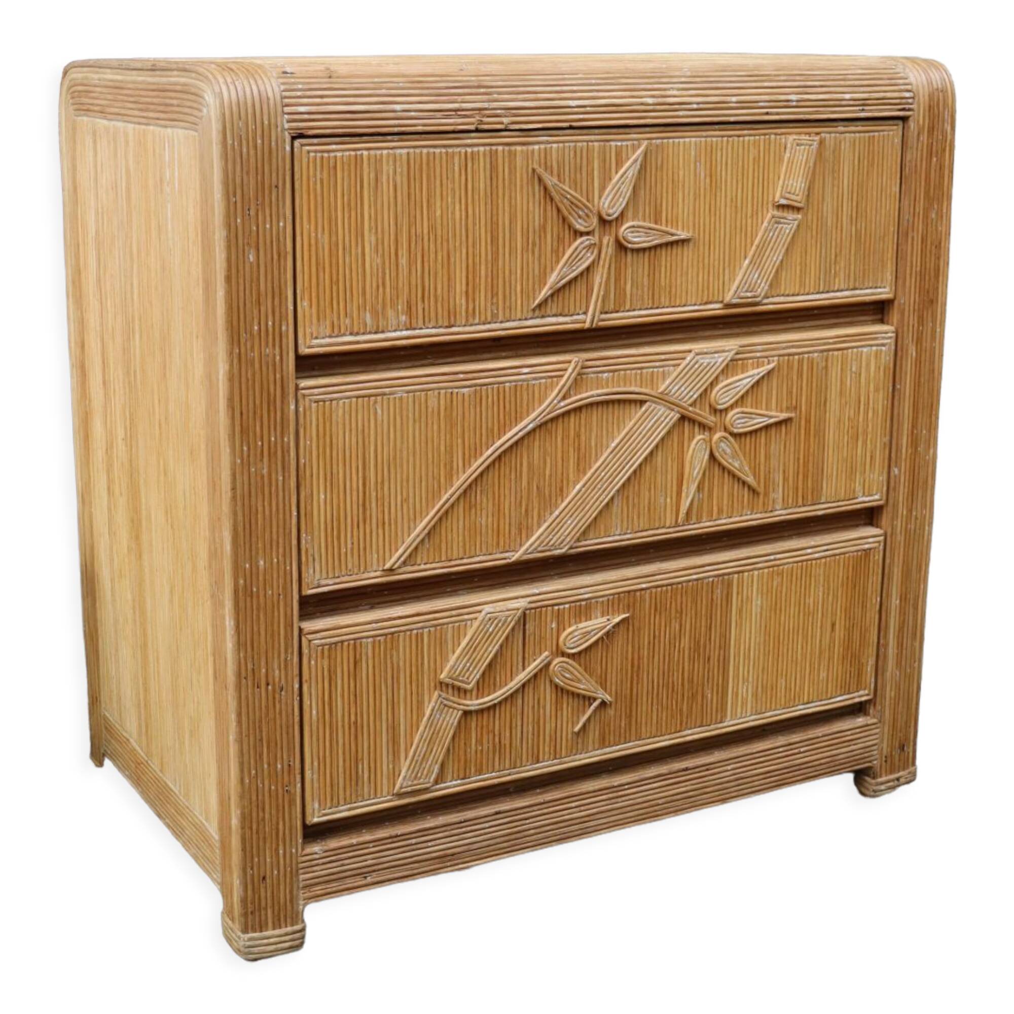 Rattan chest of drawers