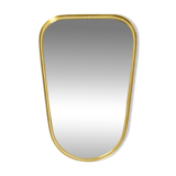 Small solid Mid Century brass wall mirror by Münchener Zierspiegel