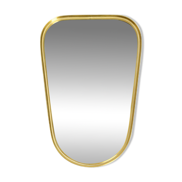 Small solid Mid Century brass wall mirror by Münchener Zierspiegel