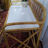 Vintage bamboo and rattan desk