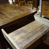 Nineteenth century farmhouse table in natural oak wood 140 x 90 cm