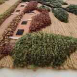 Handmade tapestry in wool and jute 100cm high / 75cm wide