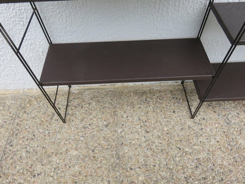 Modular wall string shelf in metal 50s 60s
