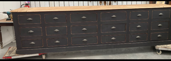 Old cabinet with 18 drawers xxl