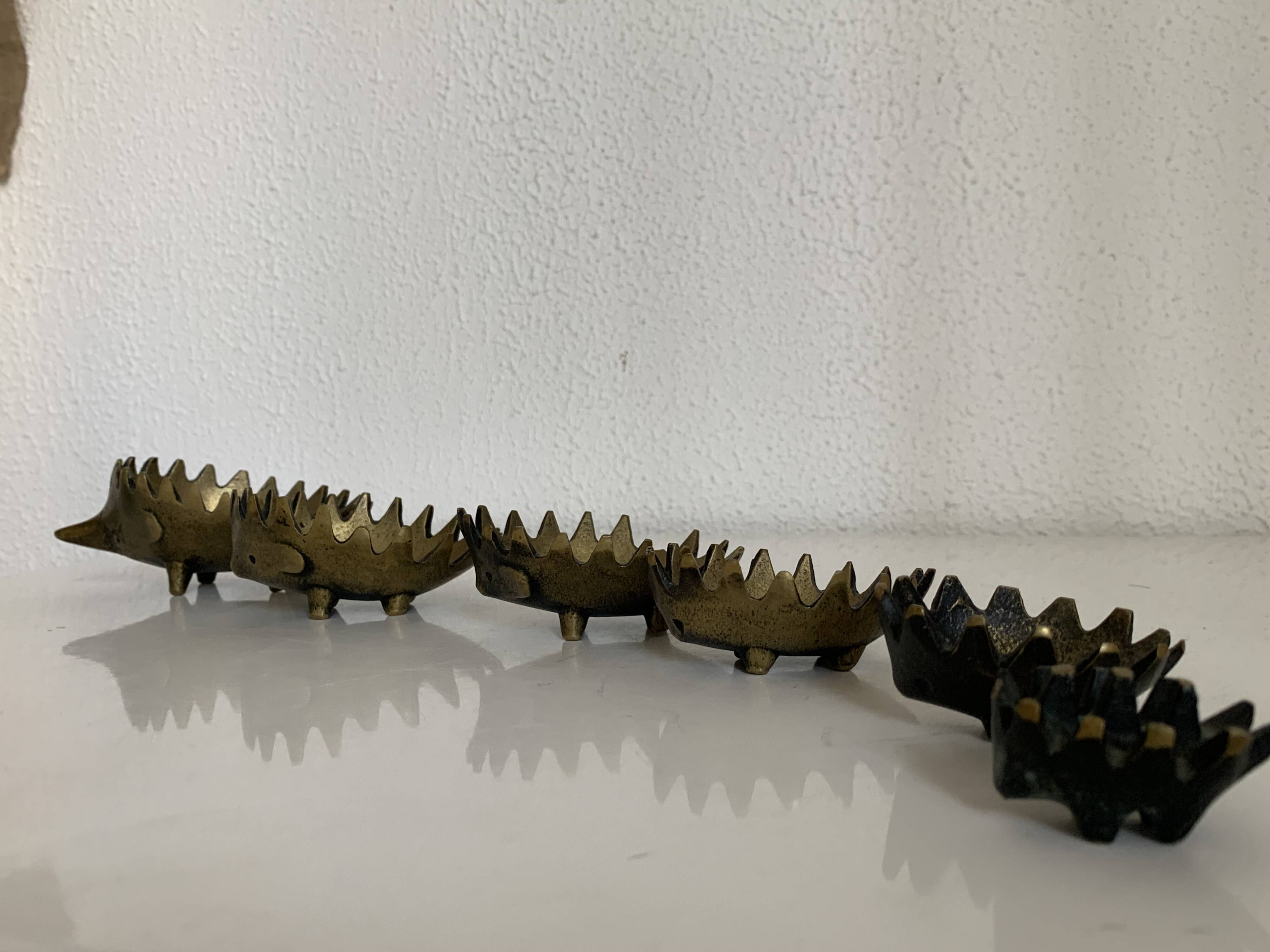 Hedgehog ashtrays by Walter Bosse for Hertha Baller, vintage 1950s