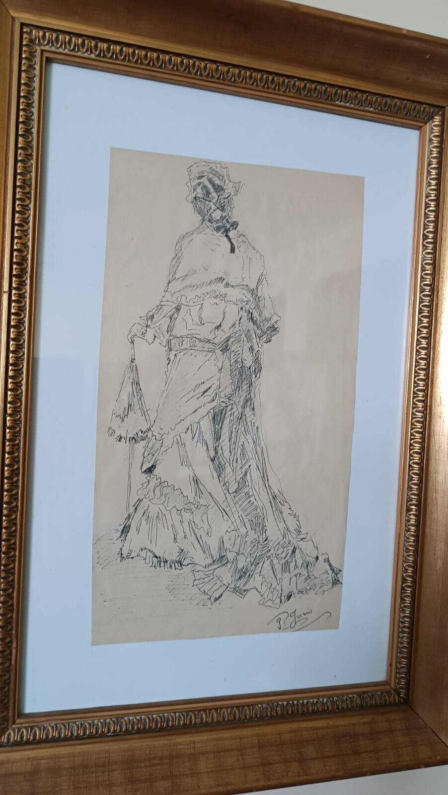 Ink painting on paper Pio Joris (Rome, June 8, 1843 – Rome, March 6, 1921)