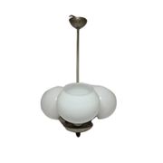 Chandelier en verre Art Déco, Pologne, années 1970