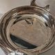 Centrepiece, silver-plated metal swan catchall.