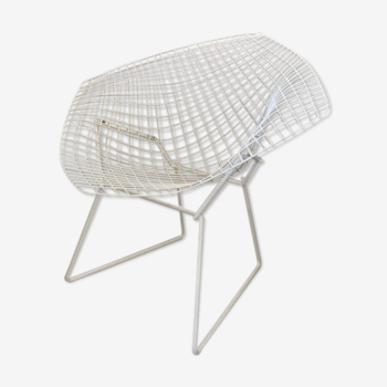 Fauteuil Diamond chair blanc d'Harry Bertoia
