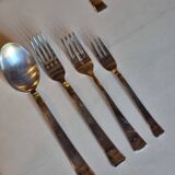 Ménagère art déco Scandinave 1920 en métal argenté monogrammé "O"