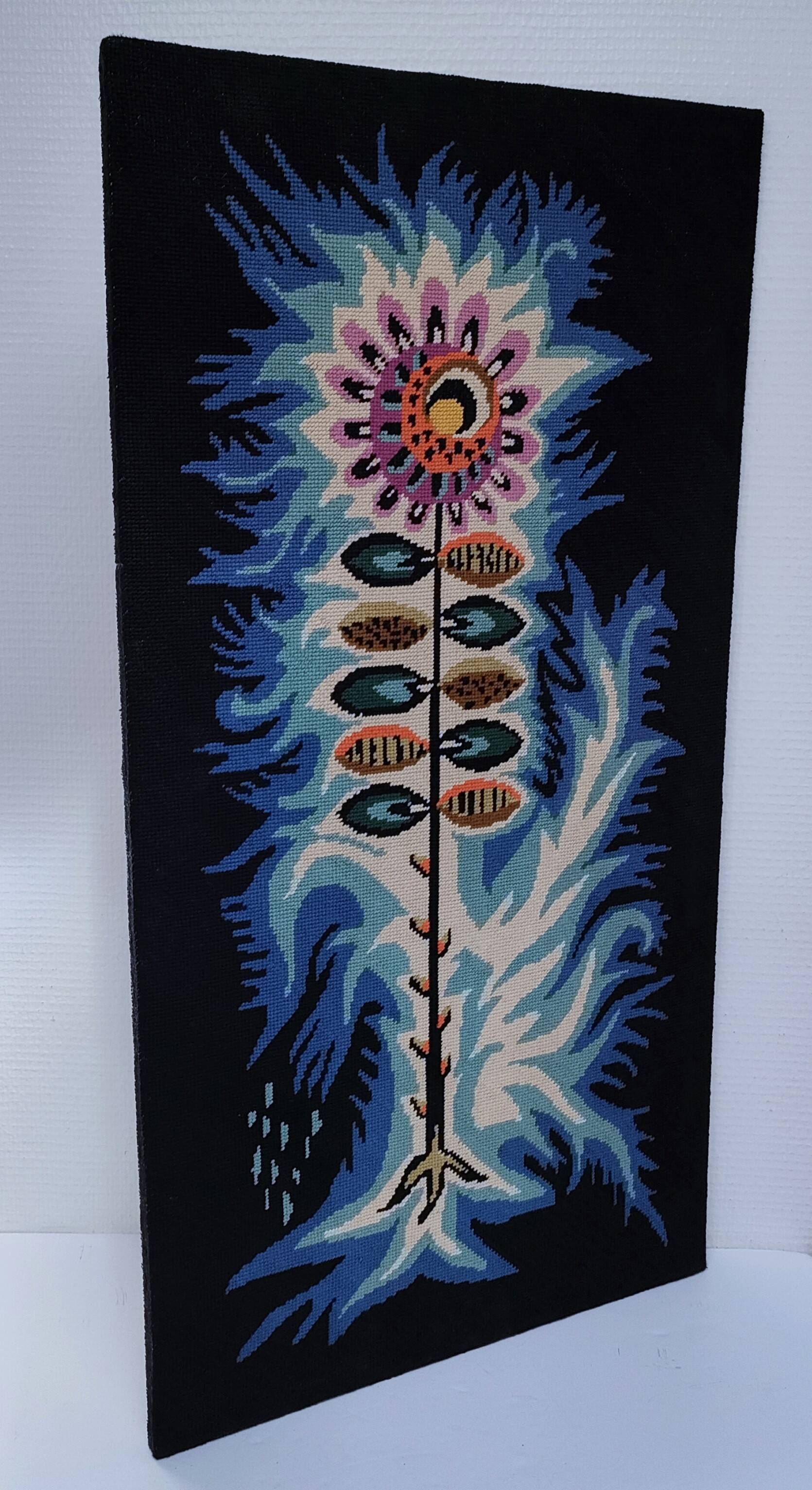 70s design flower tapestry