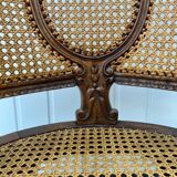 Louis XVI office chair in solid walnut