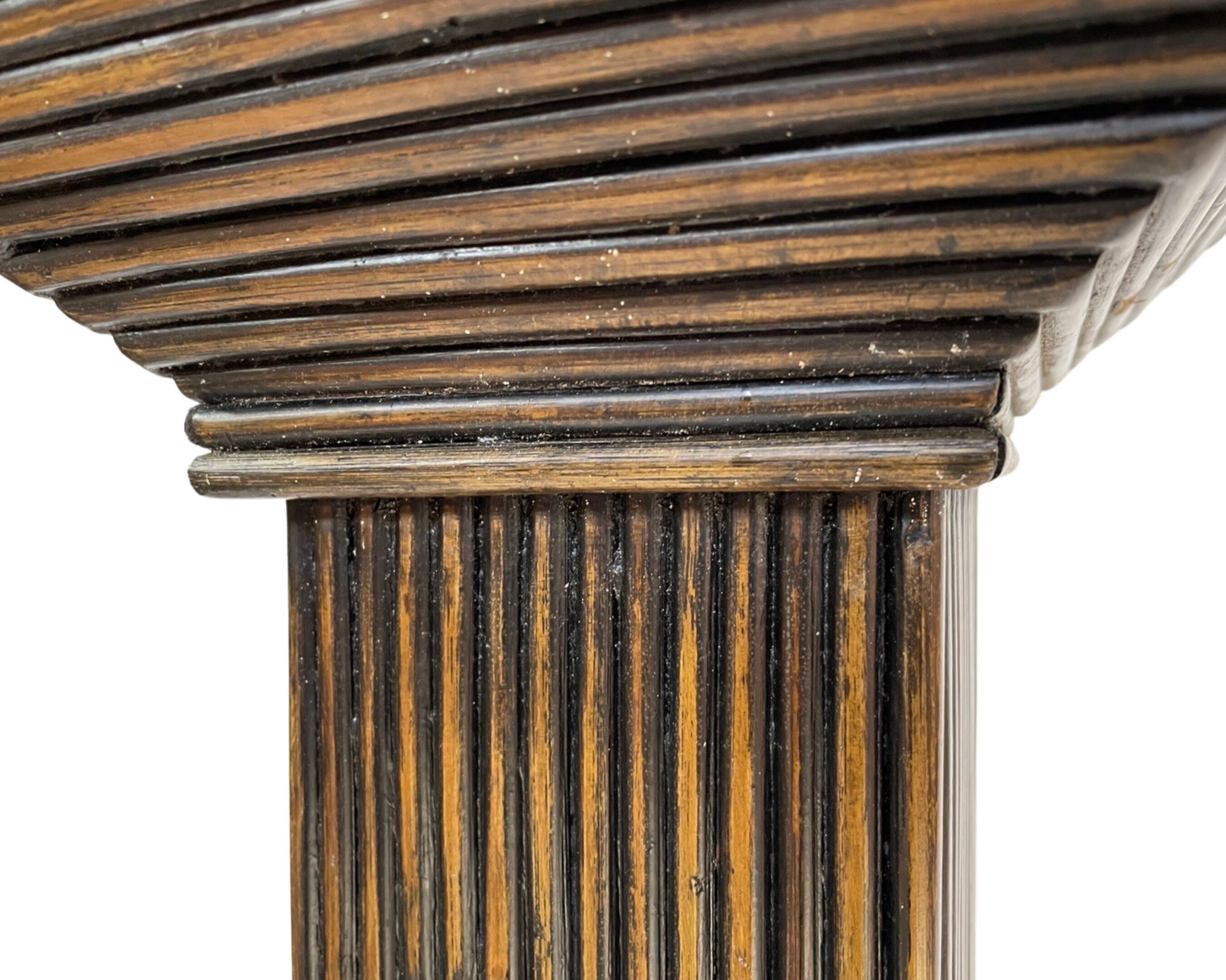 Colonne en rotin vintage bambou pilier années 70 rattan mcguire