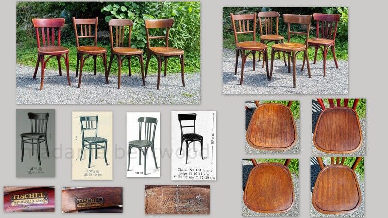 Mix 4 bistro chairs 20/30s