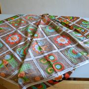Vintage fabric 1970 70's france 114 / 186 cm