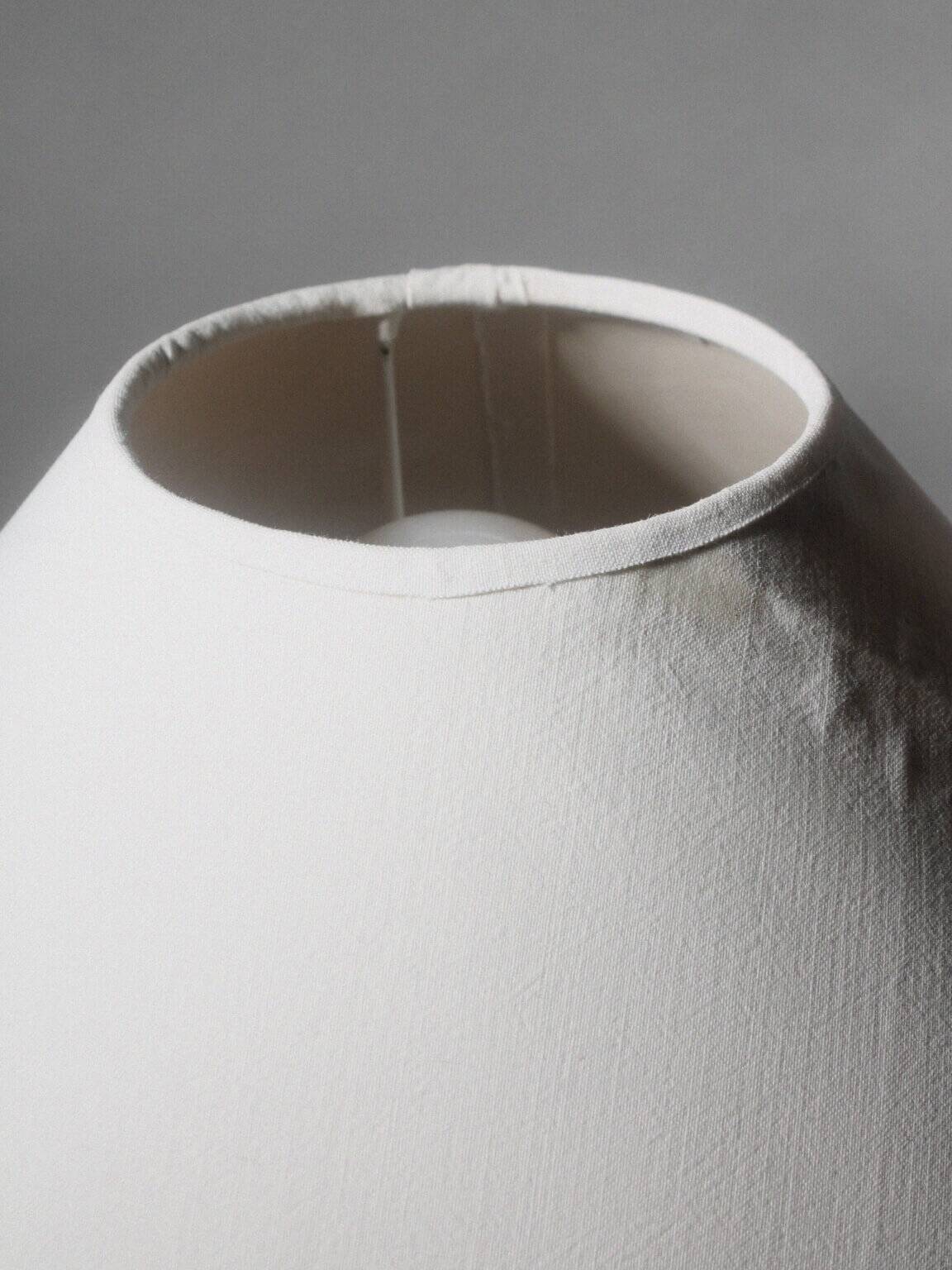 Ethnic Relief Ceramic White Shade Table Lamp, 1960s
