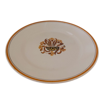 Round presentation dish Creil et Montereau Carnation pattern