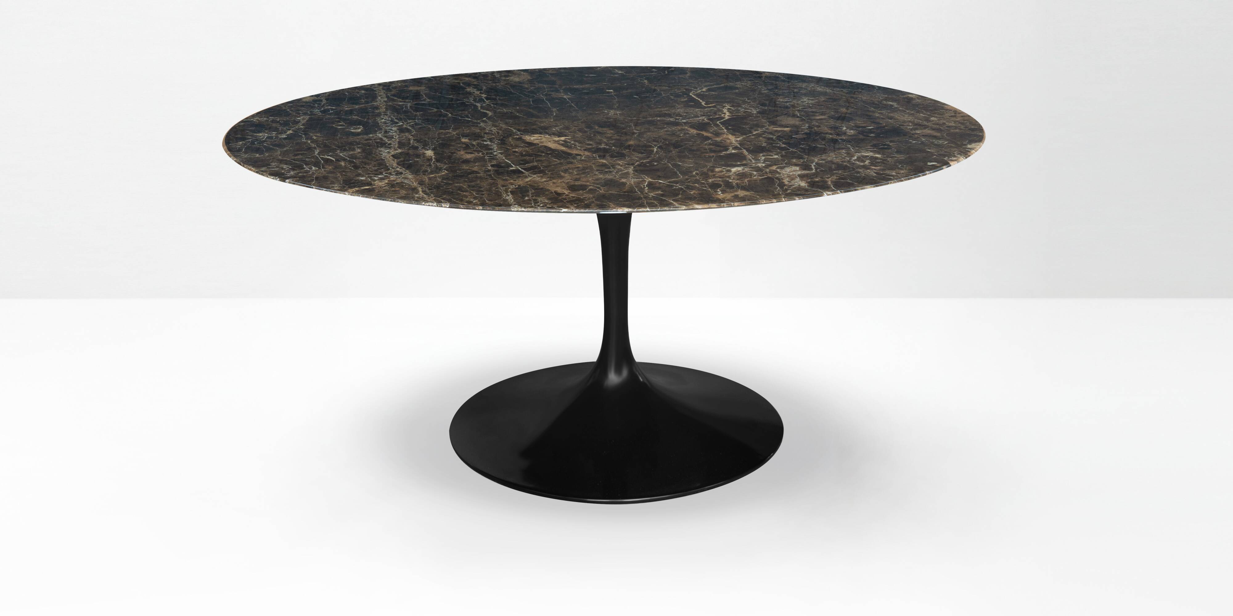 Original round Knoll Tulip dining table (137cm) Emperador glossy LIKE NEW!