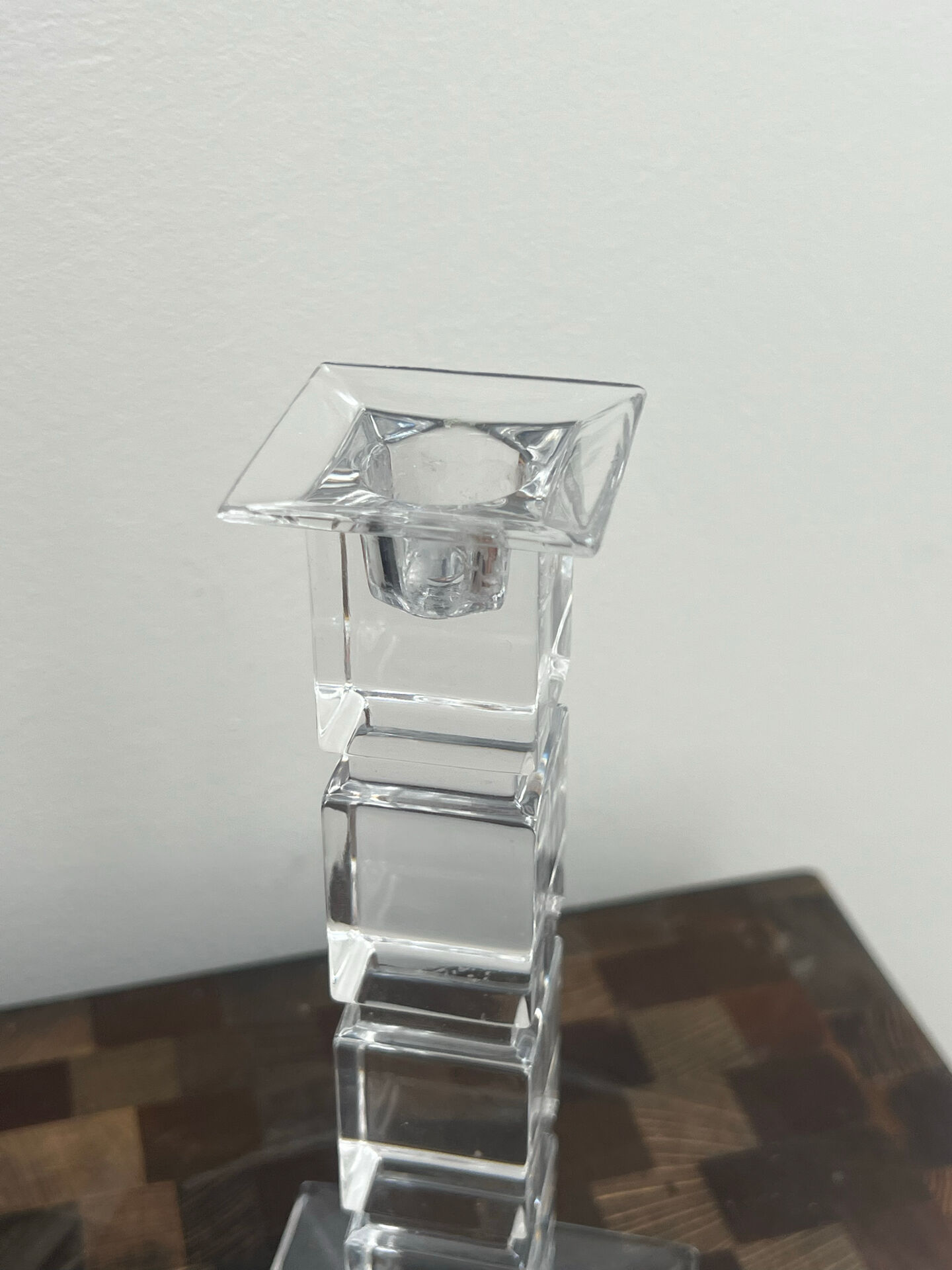 Post-modern crystal candlestick, Nachtmann House