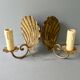 Pair of golden metal shell sconces