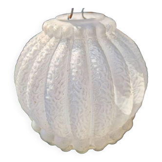 Molded glass hanging globe