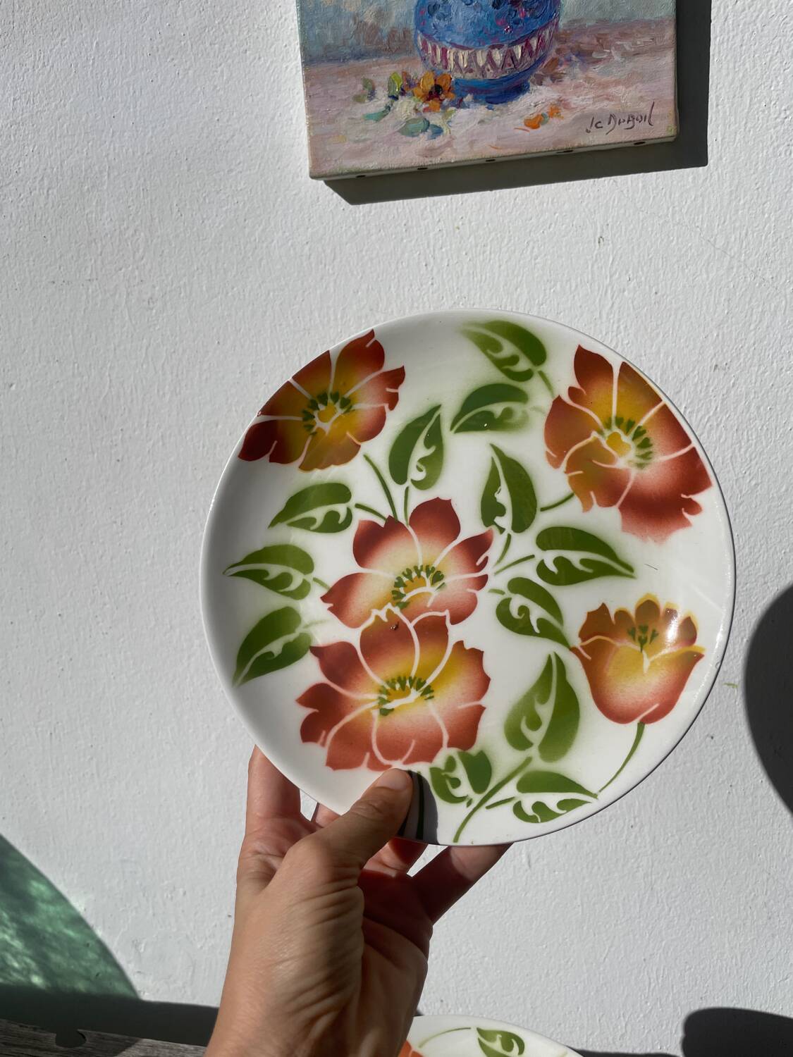 8 Moulin des Loups flower-patterned dinner plates