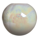 Iridescent white round vase
