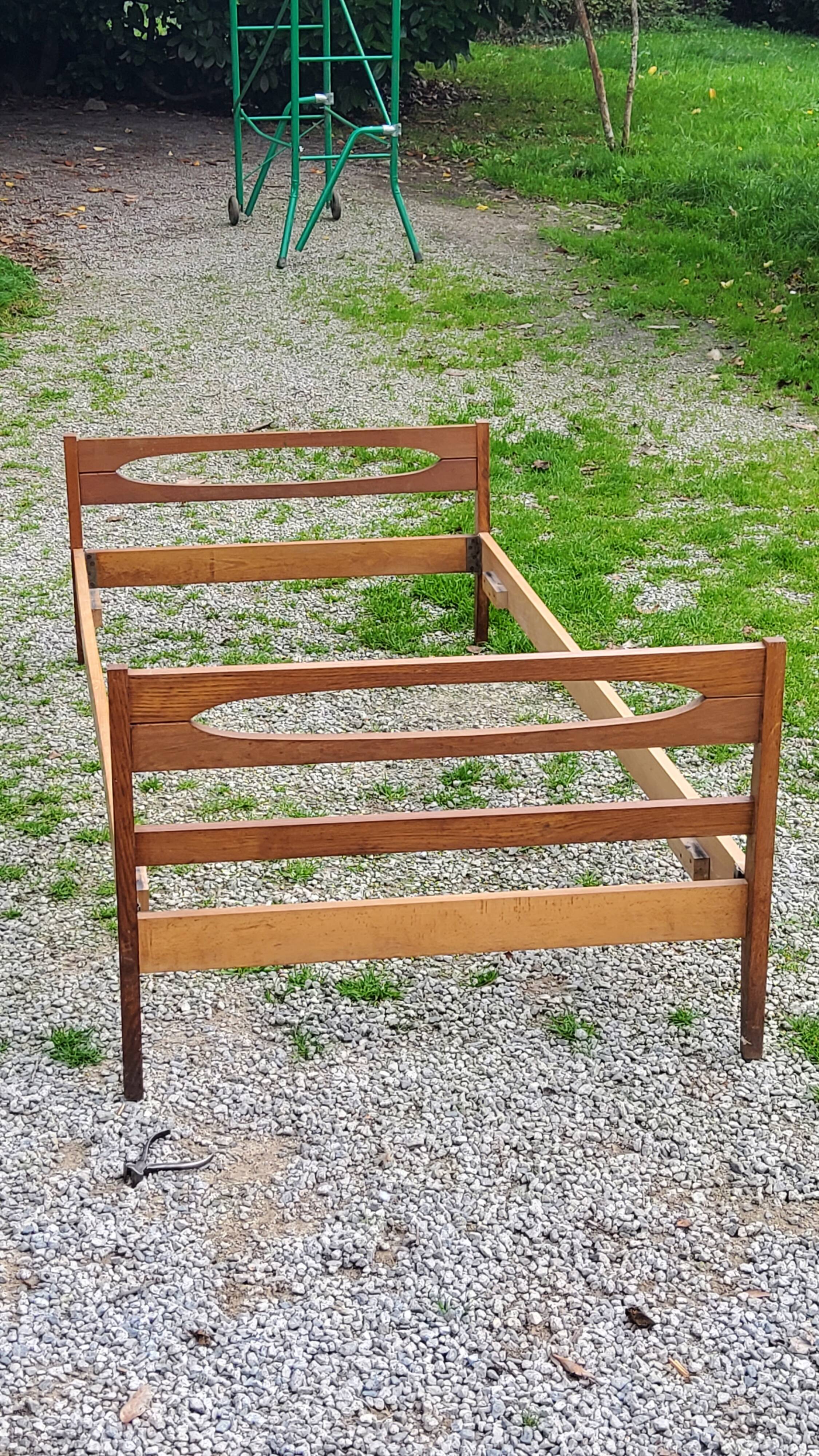 Vintage 50s oak daybed