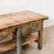 Green wooden workbench – 2 drawers