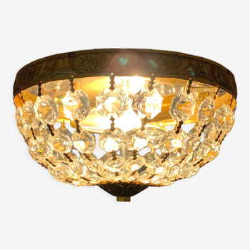 Ceiling lamp basket with faceted tassels