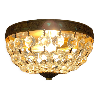 Ceiling lamp basket with faceted tassels