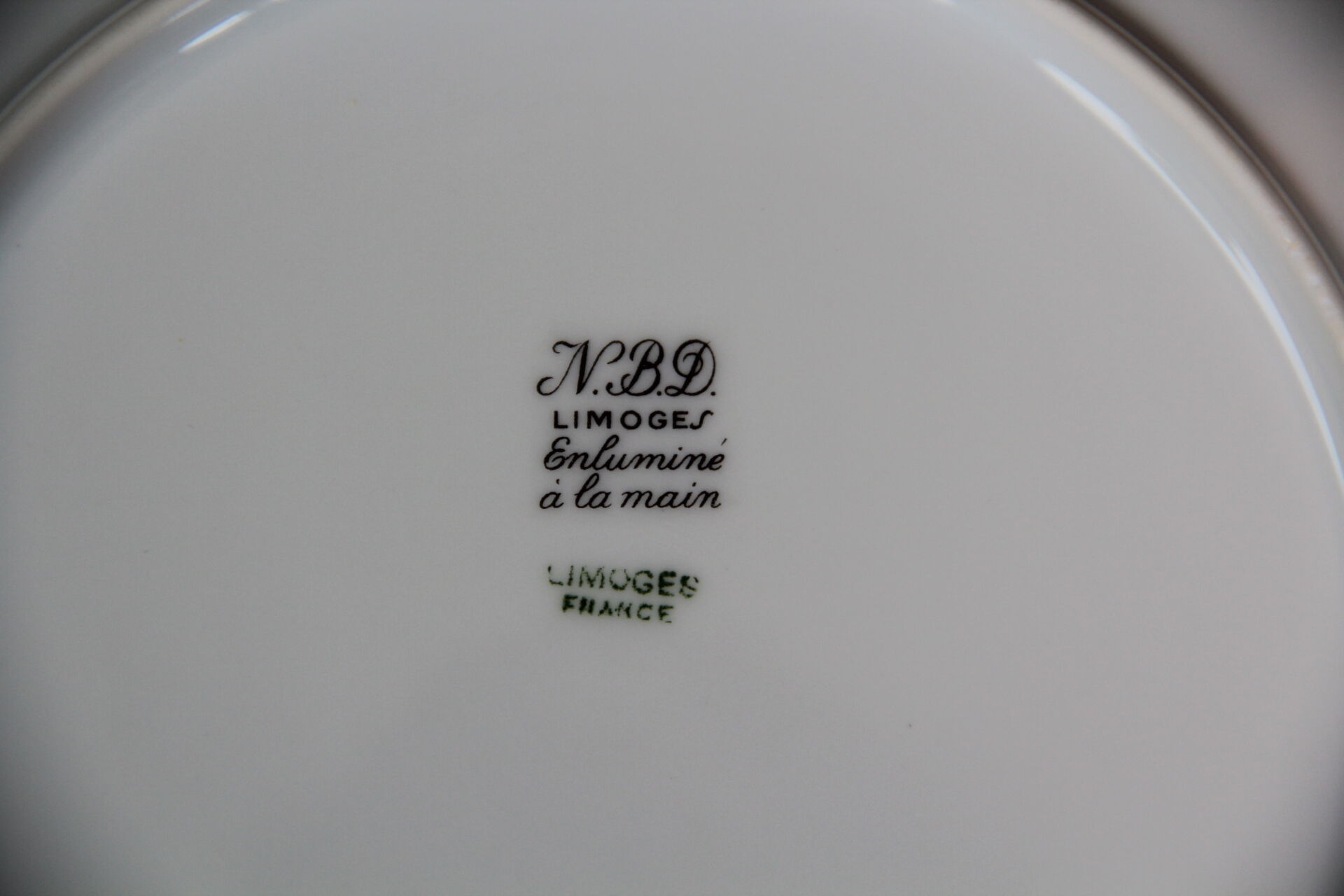 6 NBD Limoges dessert plates illuminated by hand