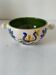 Ceramic soup bowl with blue flower decoration – handmade