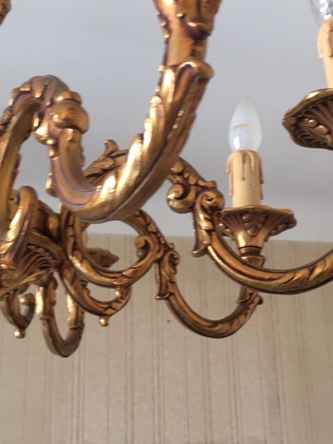 Old brass chandelier 8 branches