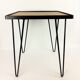 1950 oak and black metal side table