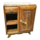 Art deco wood and marble bedside table