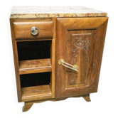 Art deco wood and marble bedside table