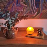 1930s marble lamp with orange globe