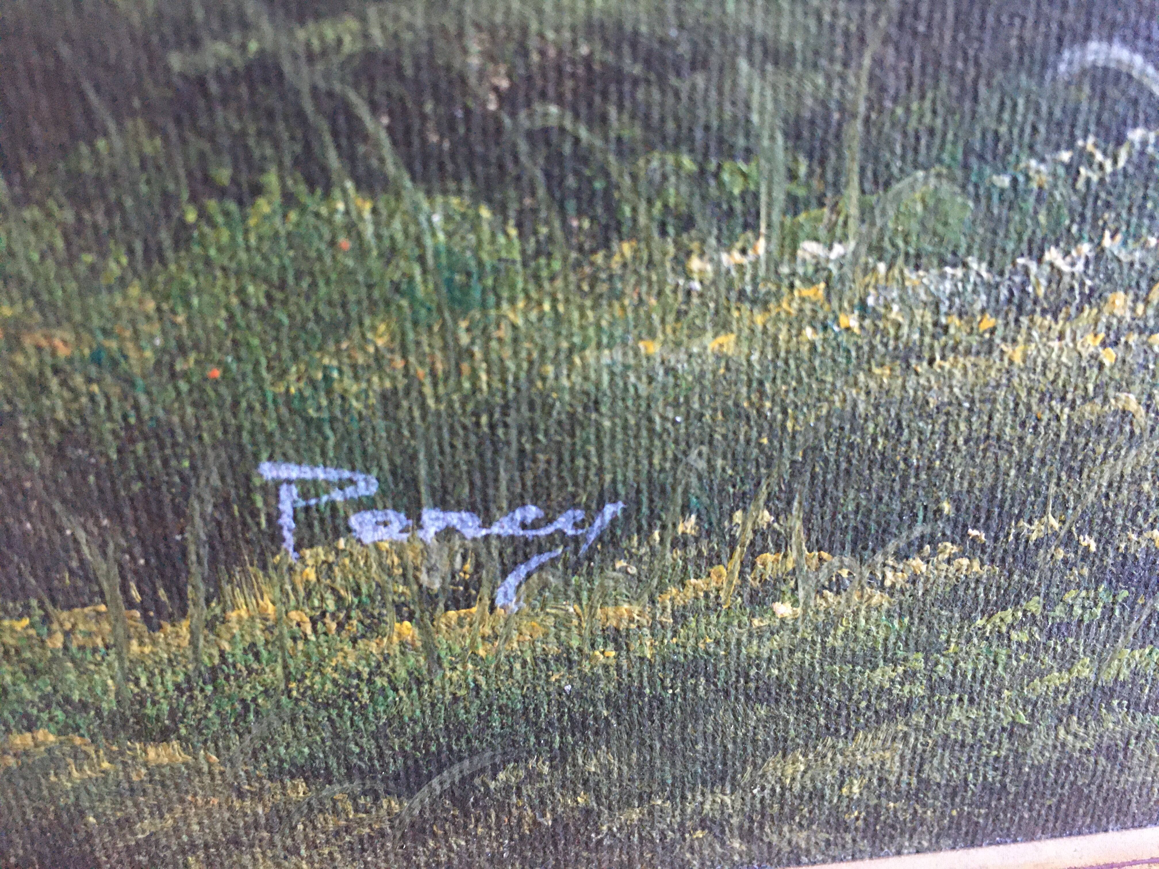 Painting on framed canvas gilded wood