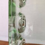 Brutalist glass block vase from the mid-century space age, 1960s