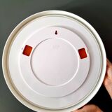 Round mirror Gilac white plastic 70s, 40 cm