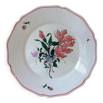 Strasbourg earthenware plate with floral decoration