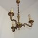 Petite Brass Vintage French Mid Century Traditional 3 Light Chandelier 5365