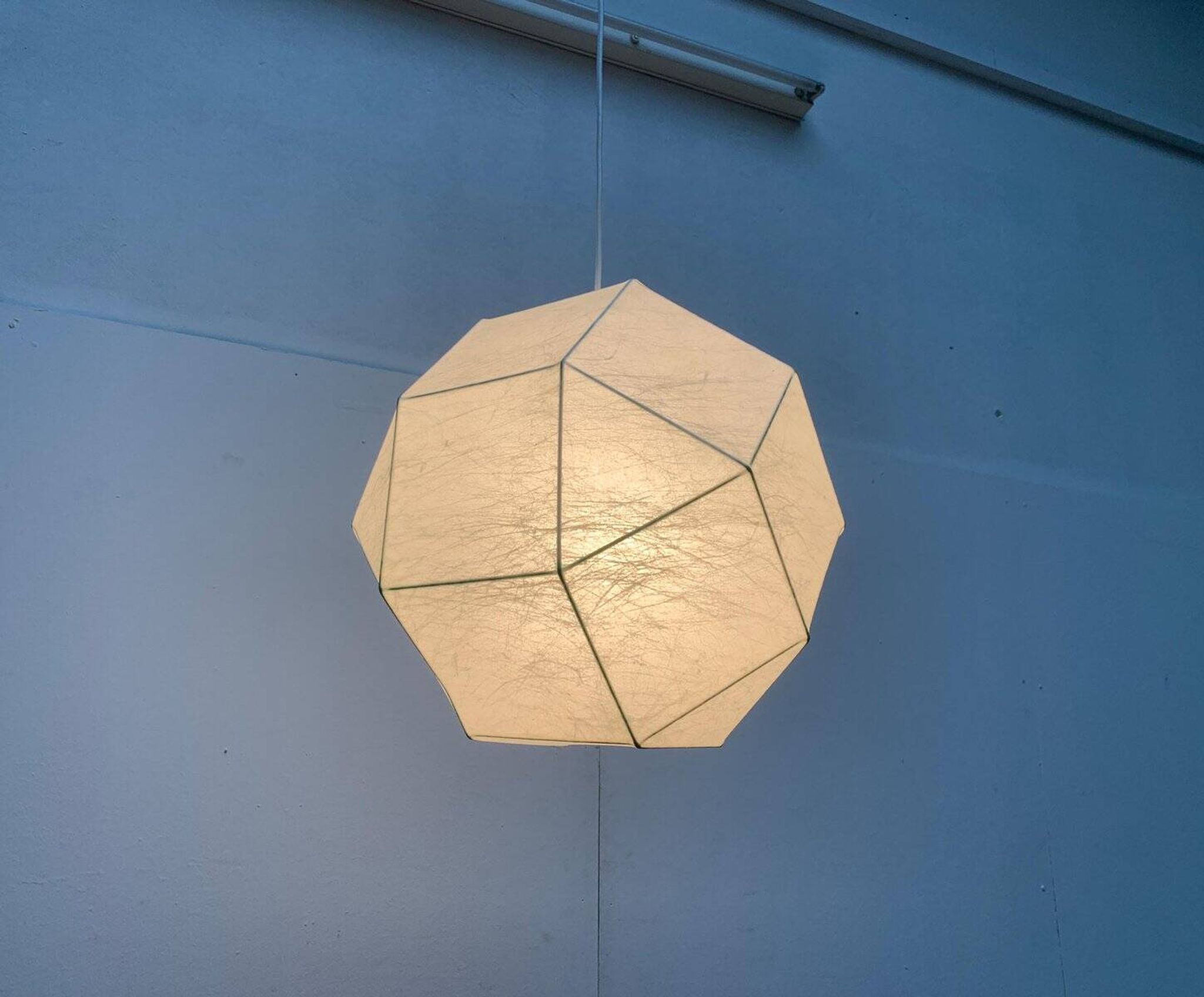 German cocoon pendant lamp from the mid-century by Goldkant Leuchten, Wuppertal.