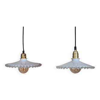 Set of 2 opaline light fixtures