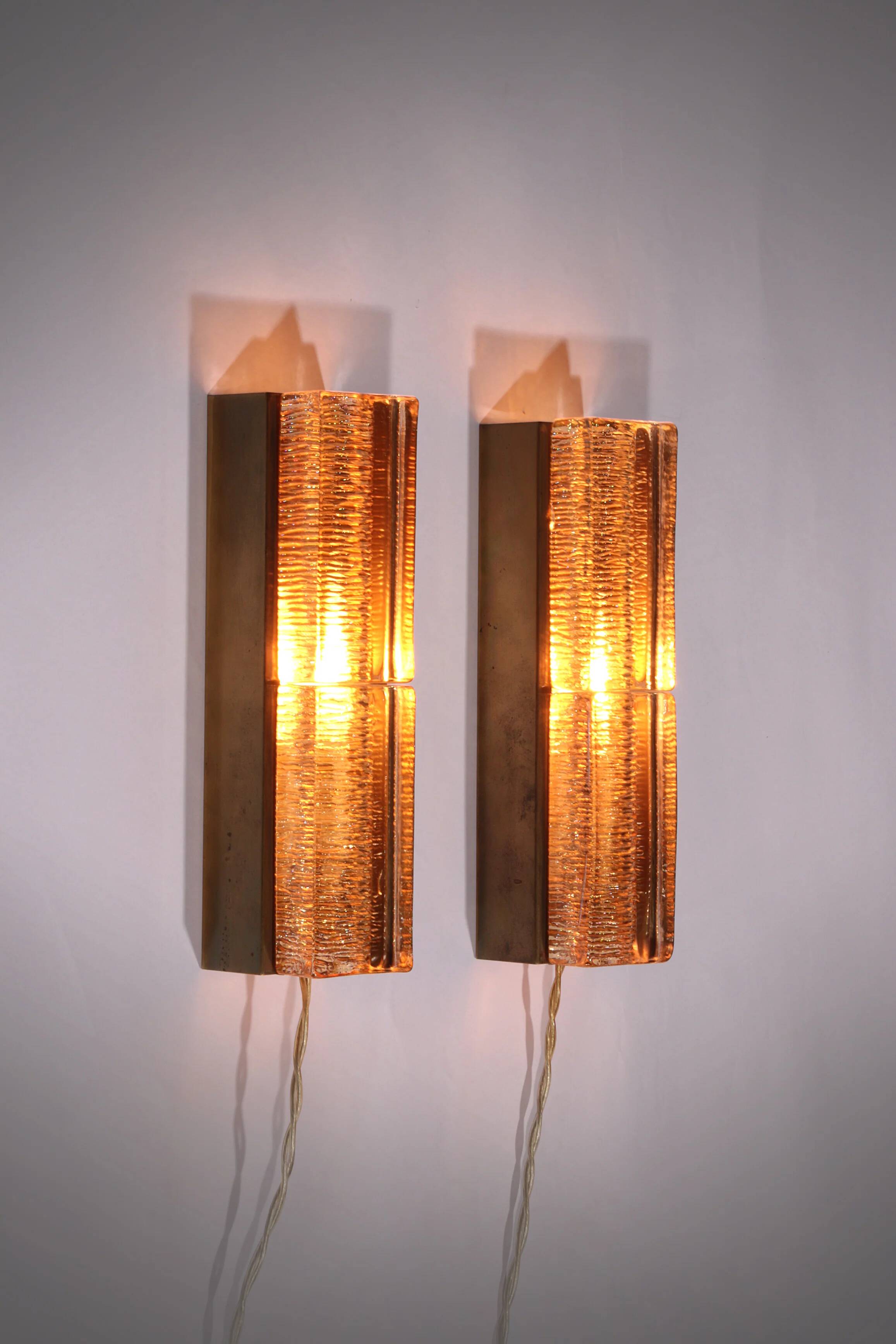 Atlantic double wall lamp by Vitrika, 1970s Danish design