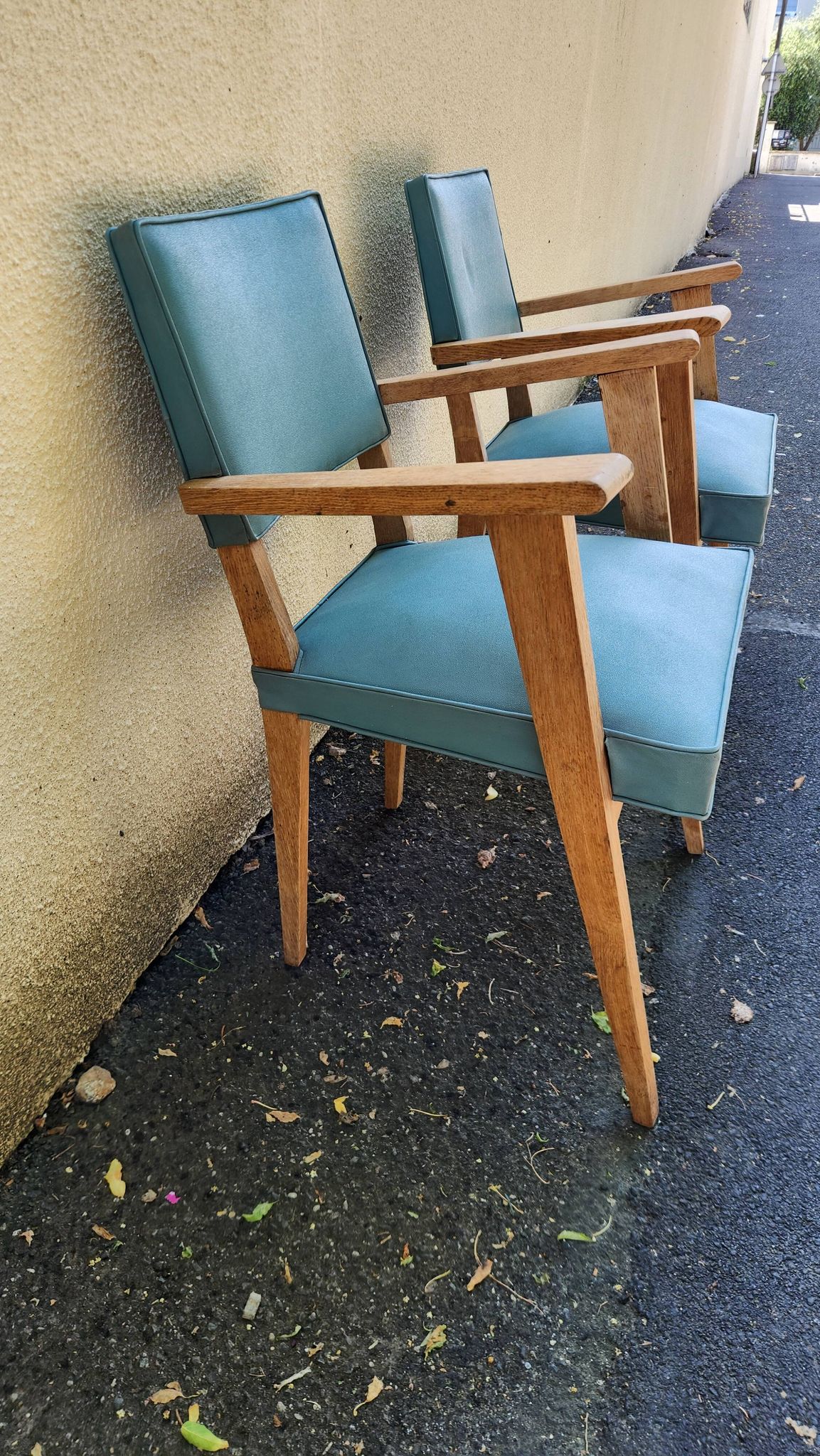 Paire de Fauteuils Bridge Vintage design Années 50  Vert