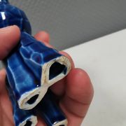 A Japanese ceramic “toy” from the 70s, blue Kawaii animal deer figurine.