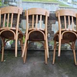 3 chaises de bistrot bois courbé